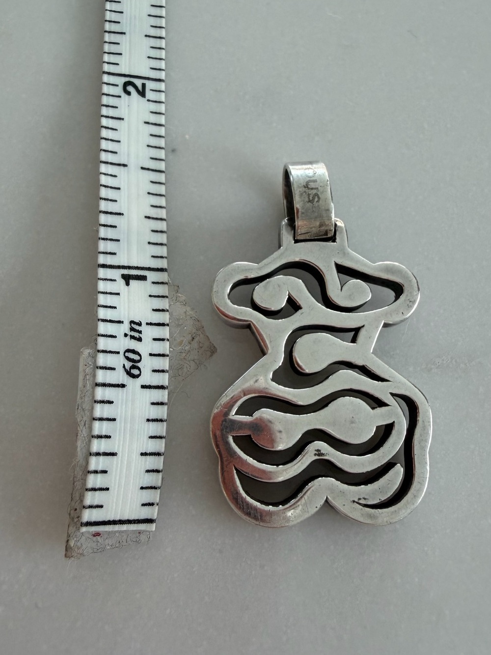 Tous Silver Abstract Bear Cutout Pendant